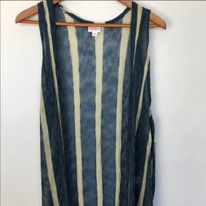 Lularoe Joy Duster Striped Cardigan Size M